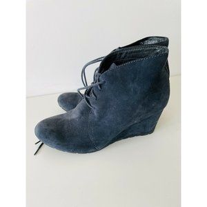 Clarks Blue Suede Wedge Heels size 8.5